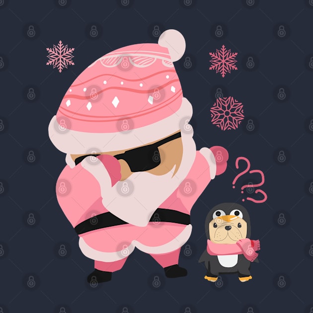 Pink Santa Claus Dabbing Through The Snow by i am Cuta