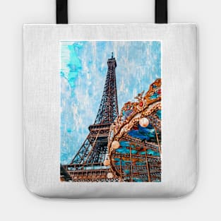 Eiffel Tower Vintage Carousel. For Eiffel Tower & Paris Lovers. Tote