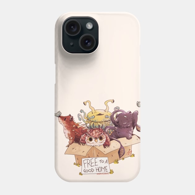 Fantasy Monsters Free to a Good Home Phone Case by Rumpled Crow