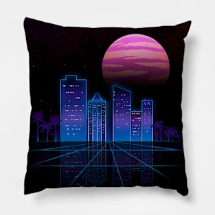 Outrun city Pillow