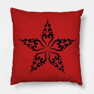 Christmas Star on Red Pillow