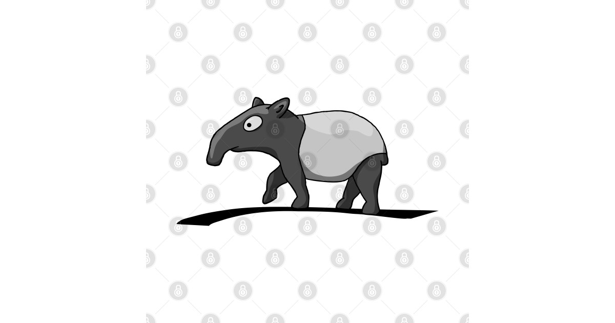 Funny Cute Cartoon Malayan Tapir Drawing Fan-Art - Tapir - Mug | TeePublic