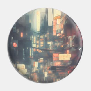 Urban Atmosphere Artistry - Moody Anime Noir Cinematic Japanese Cityscape Pin