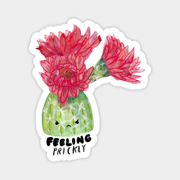 “Feeling Prickly” - Grouchy Cactus Magnet by Maddyslittlesketchbook