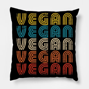 Retro Vintage Vegan Veganism Pillow