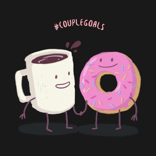 Coffee and Donut - Hashtag Couple Goals by i2studio