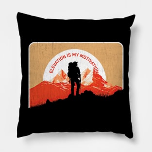 Elevation is my Motivation, Hiker Pillow