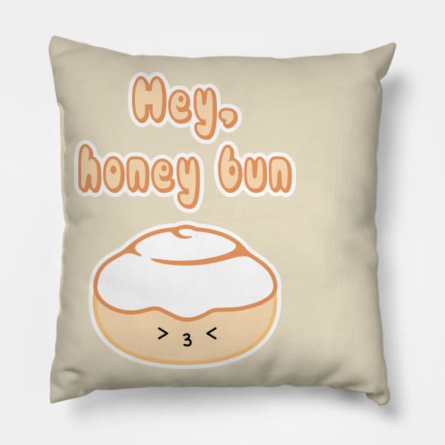 Hey, Honey Bun Pillow by SlothgirlArt