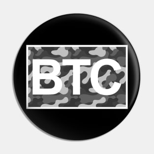 Bitcoin Black and White Camo Inside Pin