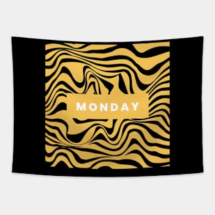 Monday Yellow Abstract Pattern Tapestry