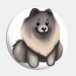 Cute Keeshond Drawing Pin