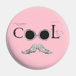 cool design with glasses and mustache Pin