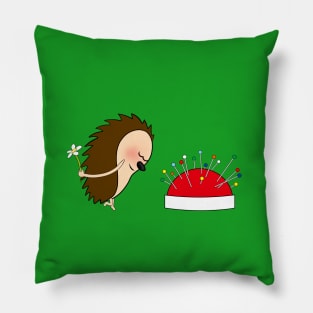 Lovestruck hedgehog Pillow
