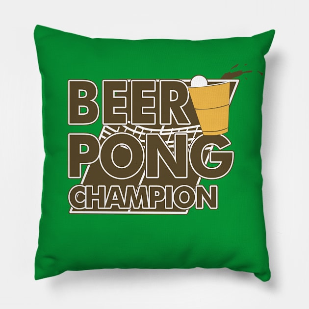 Beer Pong Champion | Beer Drinking Team Pillow by Bersama Star