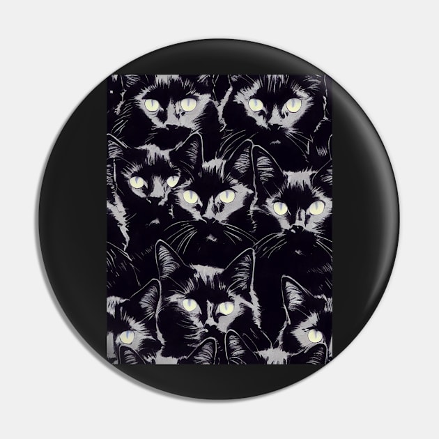 Black Cats for Cat lovers. Perfect gift for National Black Cat Day, #17 Pin by Endless-Designs