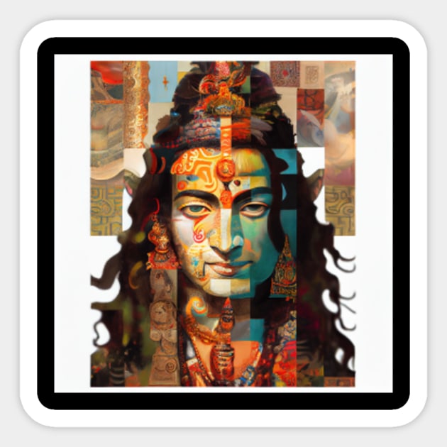 Meditating Shiva stickers // India Art Spiritual Stickers