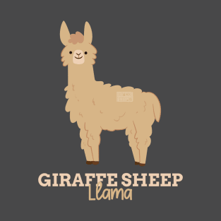 Funny Animal Name Meme Giraffe Sheep LLAMA T-Shirt