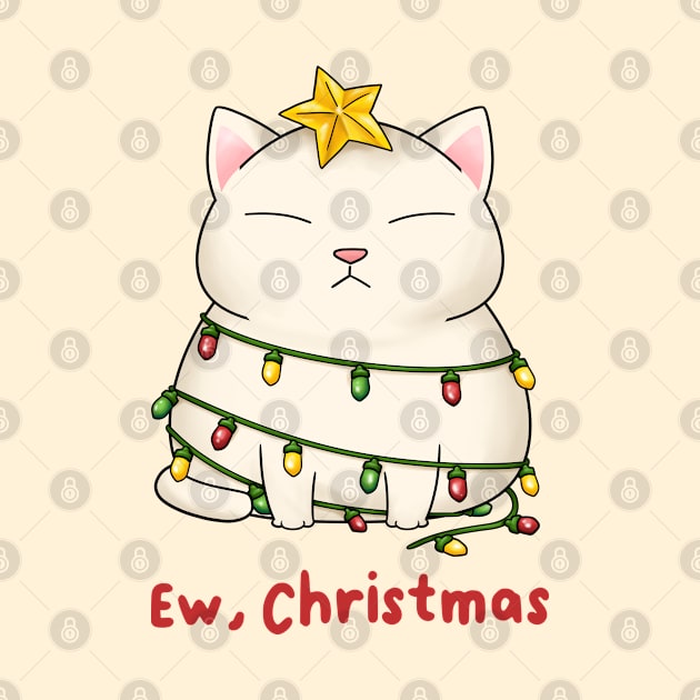 Ew Christmas Cute White Cat Christmas Tree by Takeda_Art