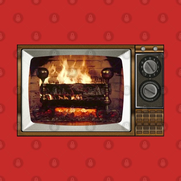 Yule Log Vintage TV by Pop Fan Shop