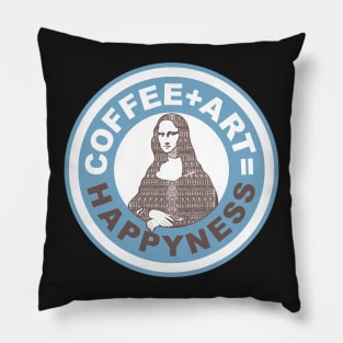 Coffee + Art = Happyness Pillow