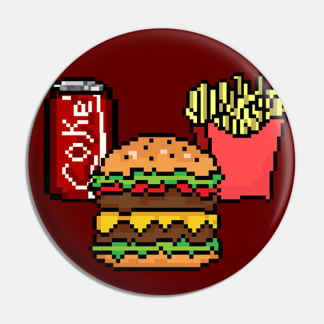 Hamburger pixelart Pin by nurkaymazdesing
