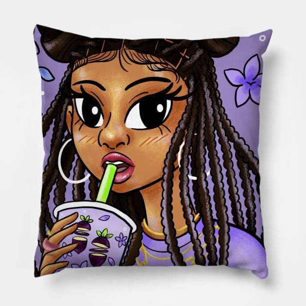 Boba Tea Pillow by aliyahart