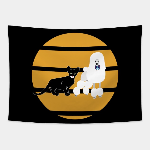 Cat and Dog Tapestry by momomoma