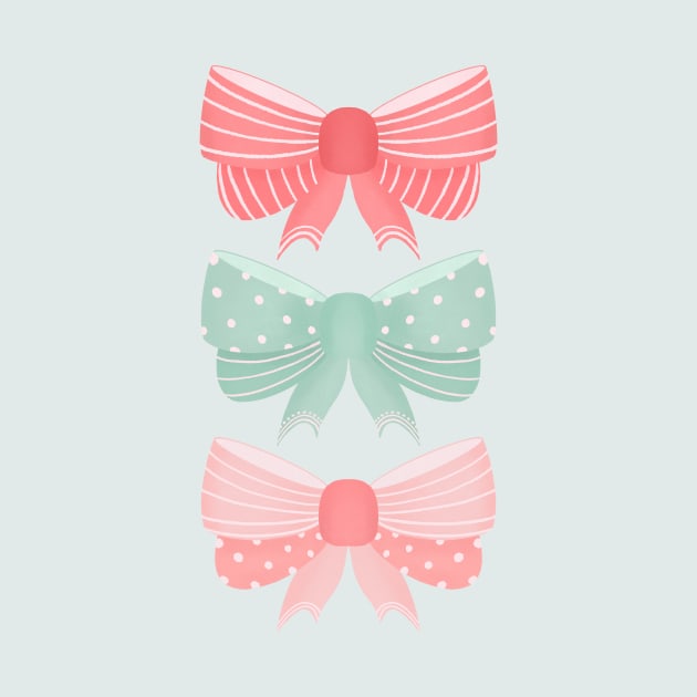 Mint and pink coquette bows by Home Cyn Home 