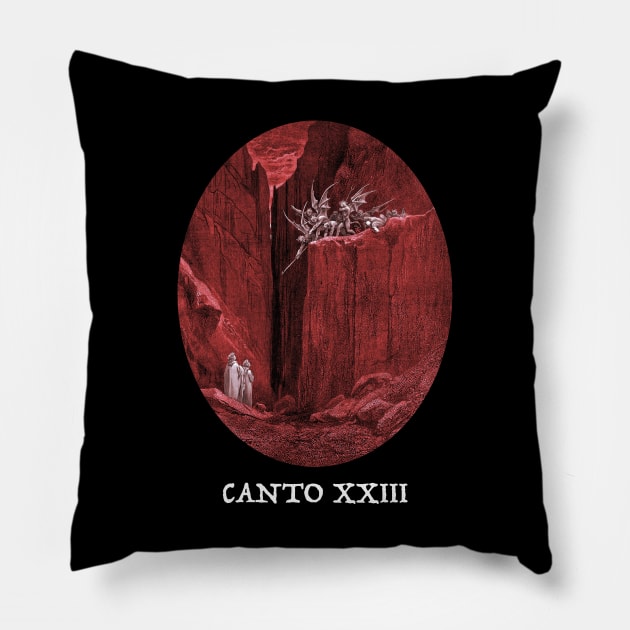 Dantes Inferno Canto 23 (Malebranche) Pillow by Persona2