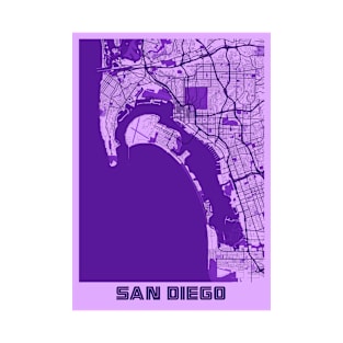 San Diego - United States Lavender City Map T-Shirt