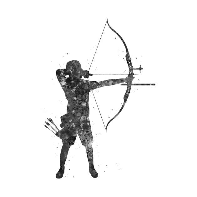 Archery man black and white by Yahya Art