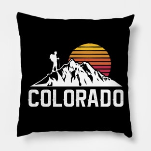 Retro Vintage Colorado Hiking Gift Pillow