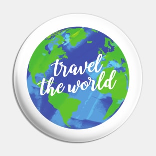 Travel the World Dark Colors Pin