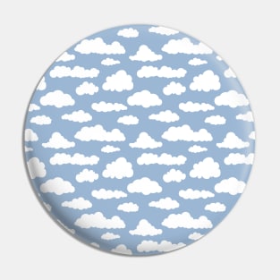 Sunny sky: White cartoon clouds in a repeating pattern Pin