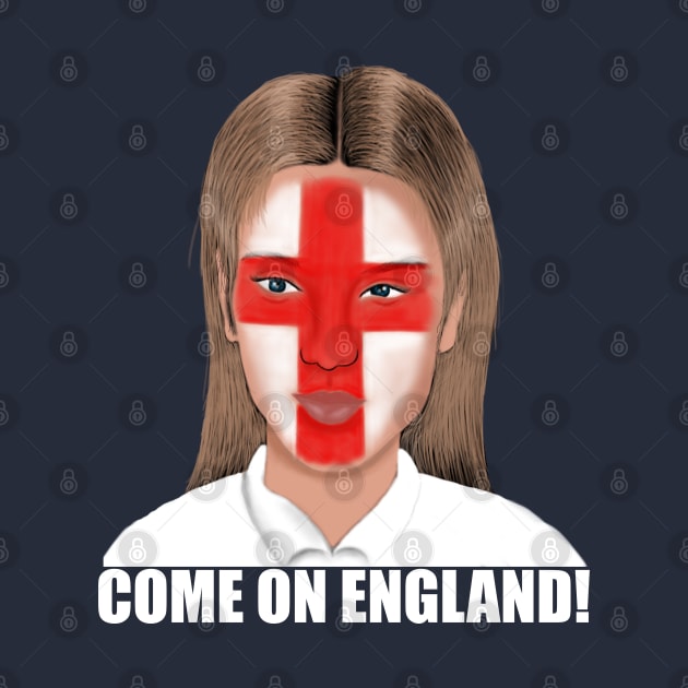 Come On England Football Flag by Merchweaver