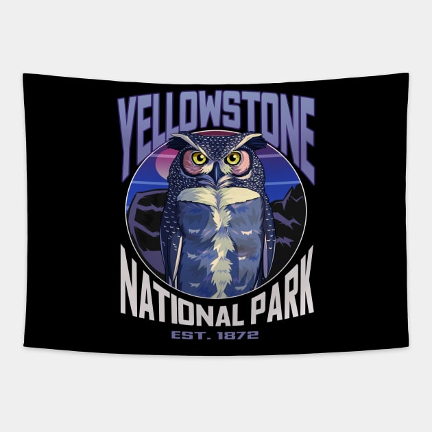 Yellowstone National Park Owl Tapestry by Noseking