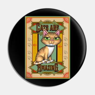 Cute Yellow Tabby on Cats are Amazing on tan background Pin