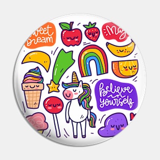 unicorn doodle cute Pin