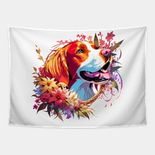 Irish Red and White Setter Joyful Portrait, Mother's Day Gift Tapestry