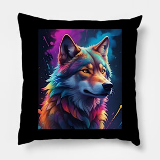 Wolf Sam on the Lookout Pillow