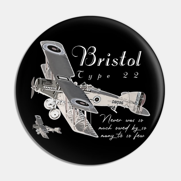 Bristol Type 22 World War I British Biplane Aircraft Pin by aeroloversclothing