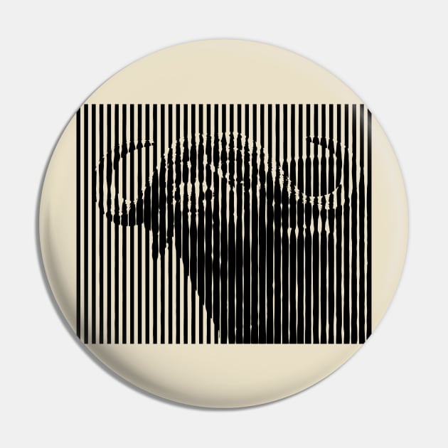 Buffalo Bull Close-up Anamorphic Pop Art Pin by scotch