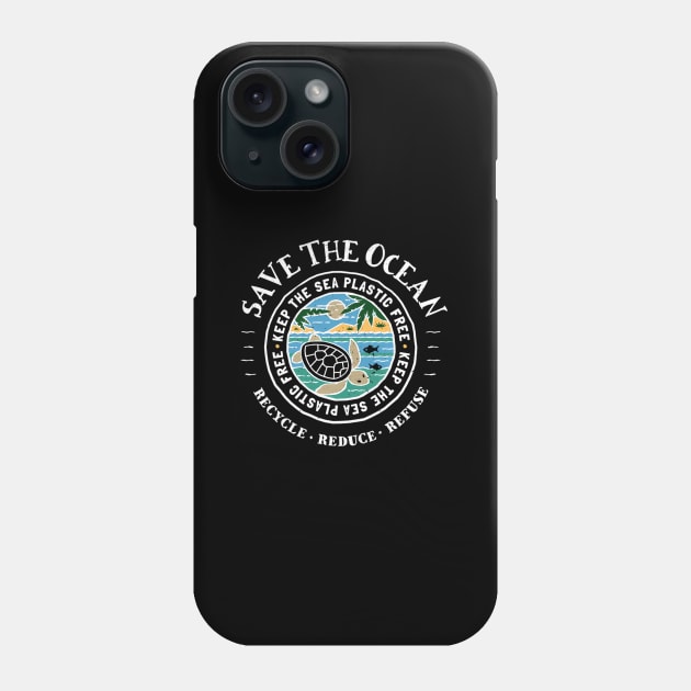 Save The Ocean - Keep The Sea Plastic Free Turtle Phone Case by SnugFarm