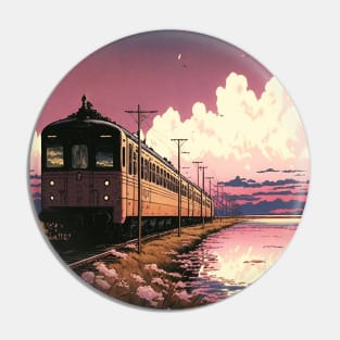 Retro Anime Style Old Japanese Train Pin