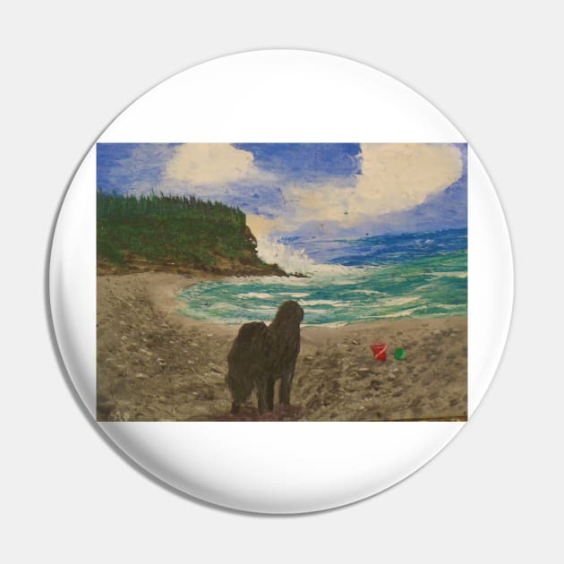 Newfoundland Dog Pin by Allison Prior Art