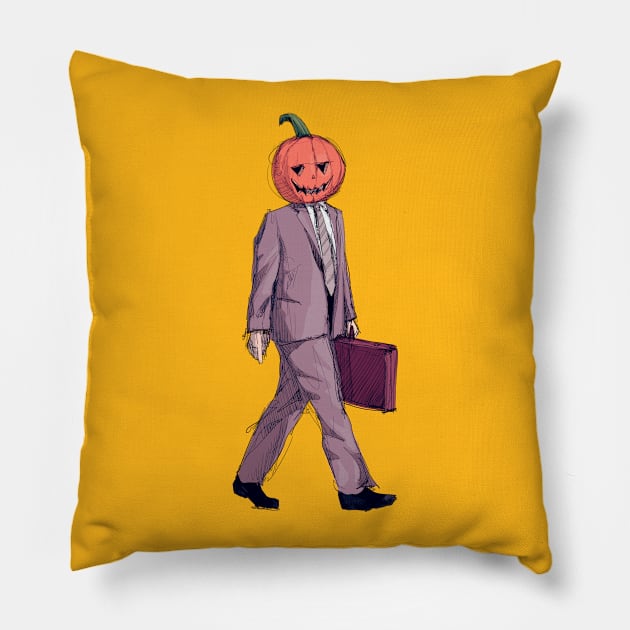 Pumpkin Head Pillow by LVBart