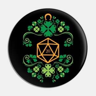 Lucky D20 Critical Hit of Saint Patrick Pin