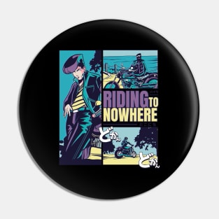 Anime Vaporwave Riding Nowhere Pin