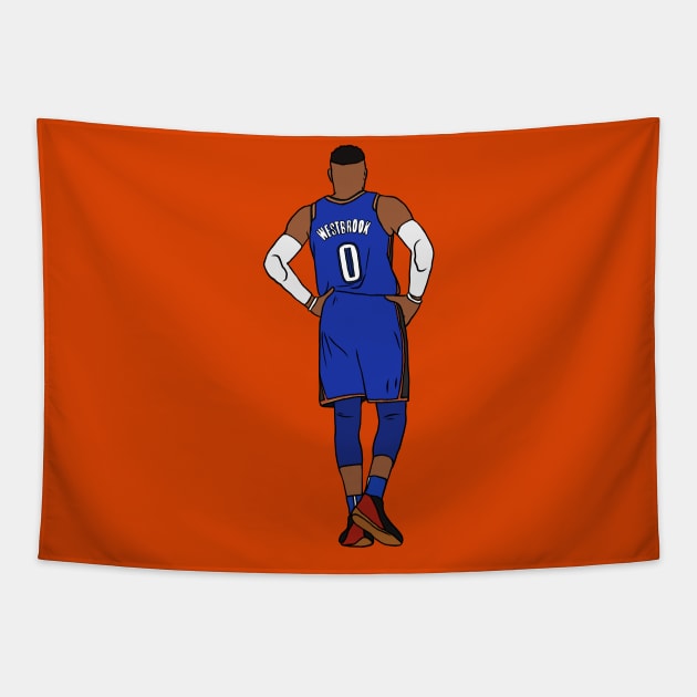 Russell Westbrook Back-To Tapestry by rattraptees