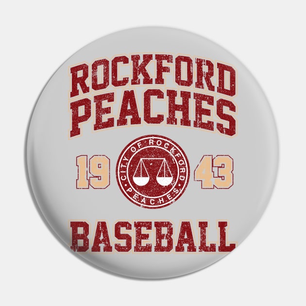 Rockford Peaches Baseball (Variant) Pin by huckblade